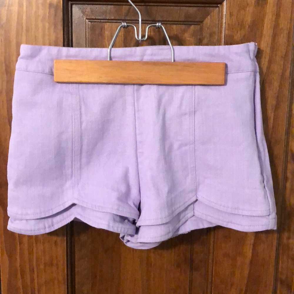 Lilac scalloped summer shorts